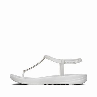 Fitflop Iqushion Splash Sparkle Back-Strap - Flip Flops Damen - Weiß (MFJ648502)